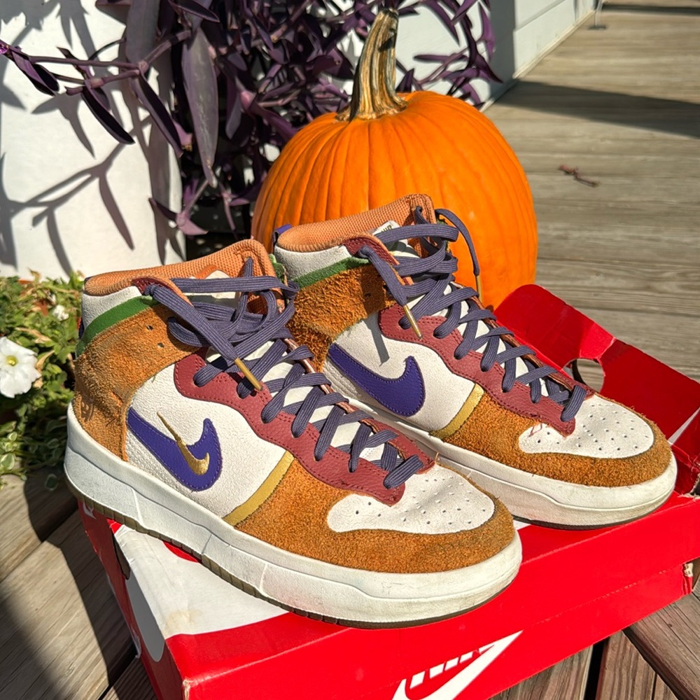 🧡💜🩷💛💚 NIKE DUNK HI UP PRM women’s 9.5
